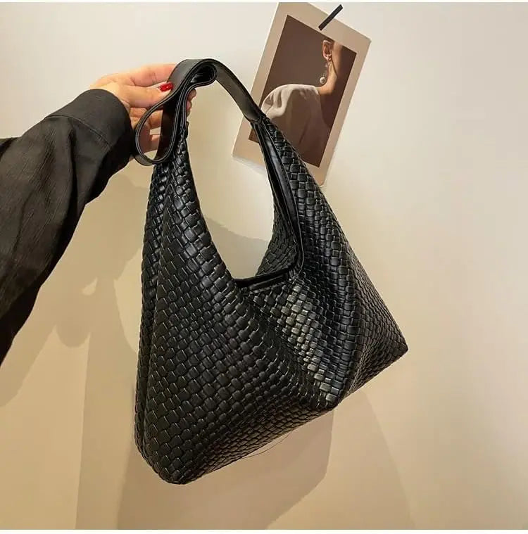 Structured Leather-Look Handbag with Adjustable Strap