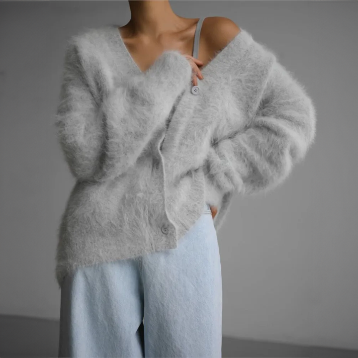 Soft V-Neck Button Cardigan for Women - Classic Knit