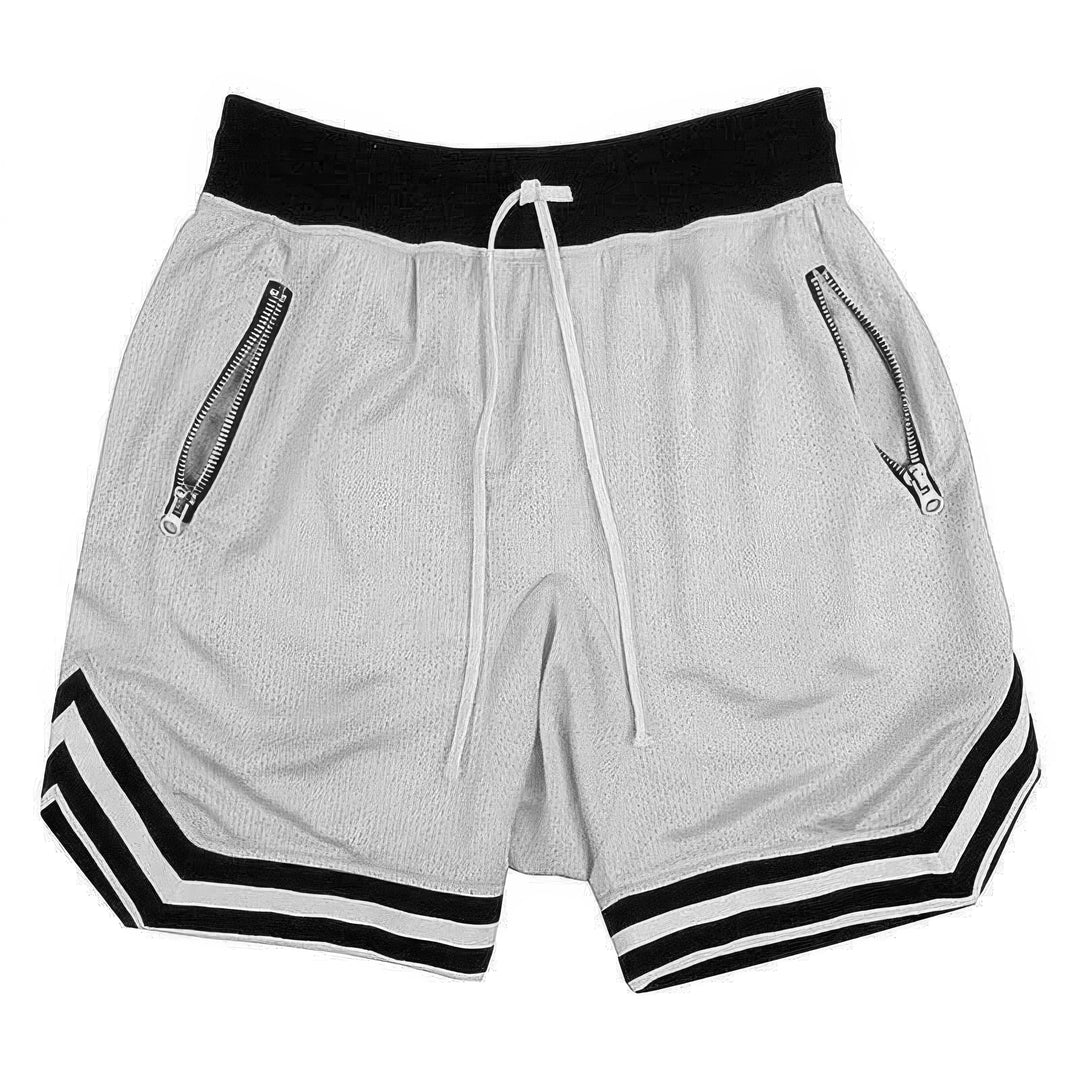 Airflow Zip Pocket Basketball Shorts for Men - Grey