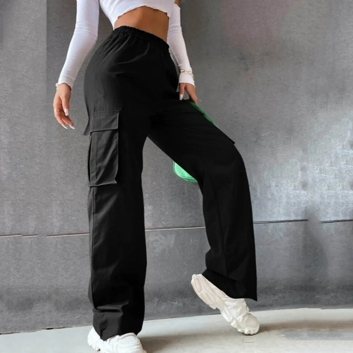 Casual Loose Cargo Pants Trousers for Women - Black