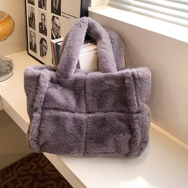 Dante Plush Handbag in Six Colours - Women's Winter Bag