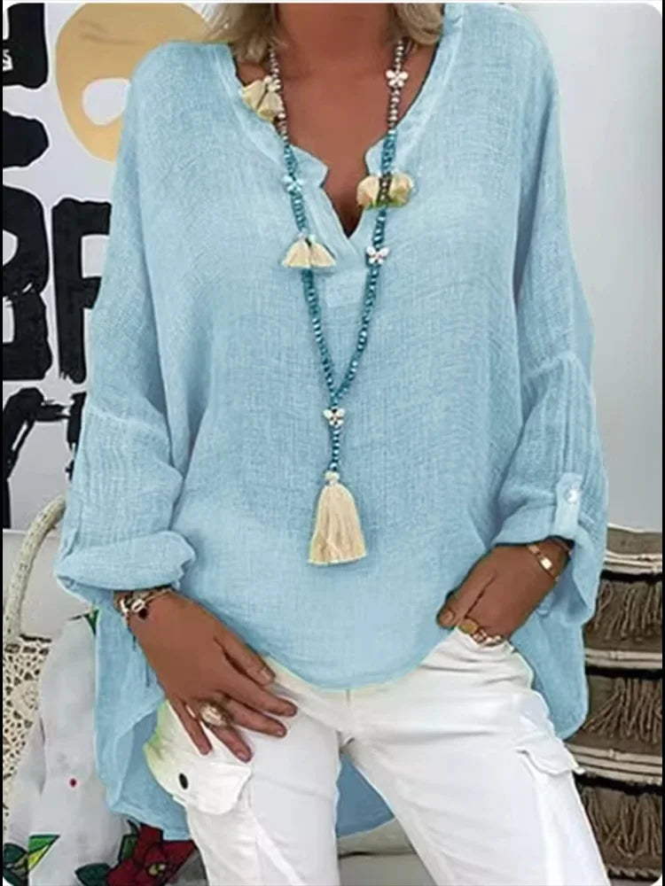 V-Neck Long Sleeve Top for Women
