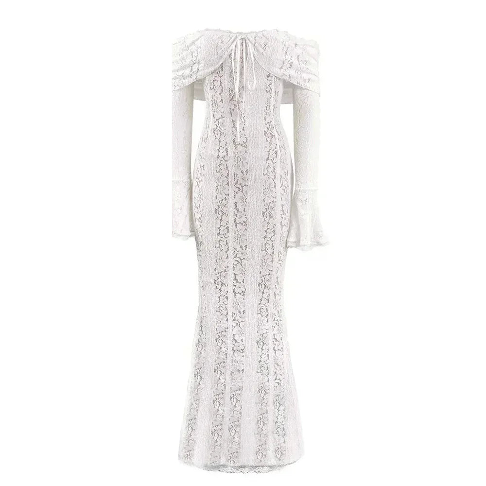 Off the Shoulder Lace Dress for Women - Pattern 2