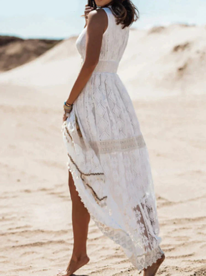 Long Flowing Bohemian Dress with Relaxed Silhouette