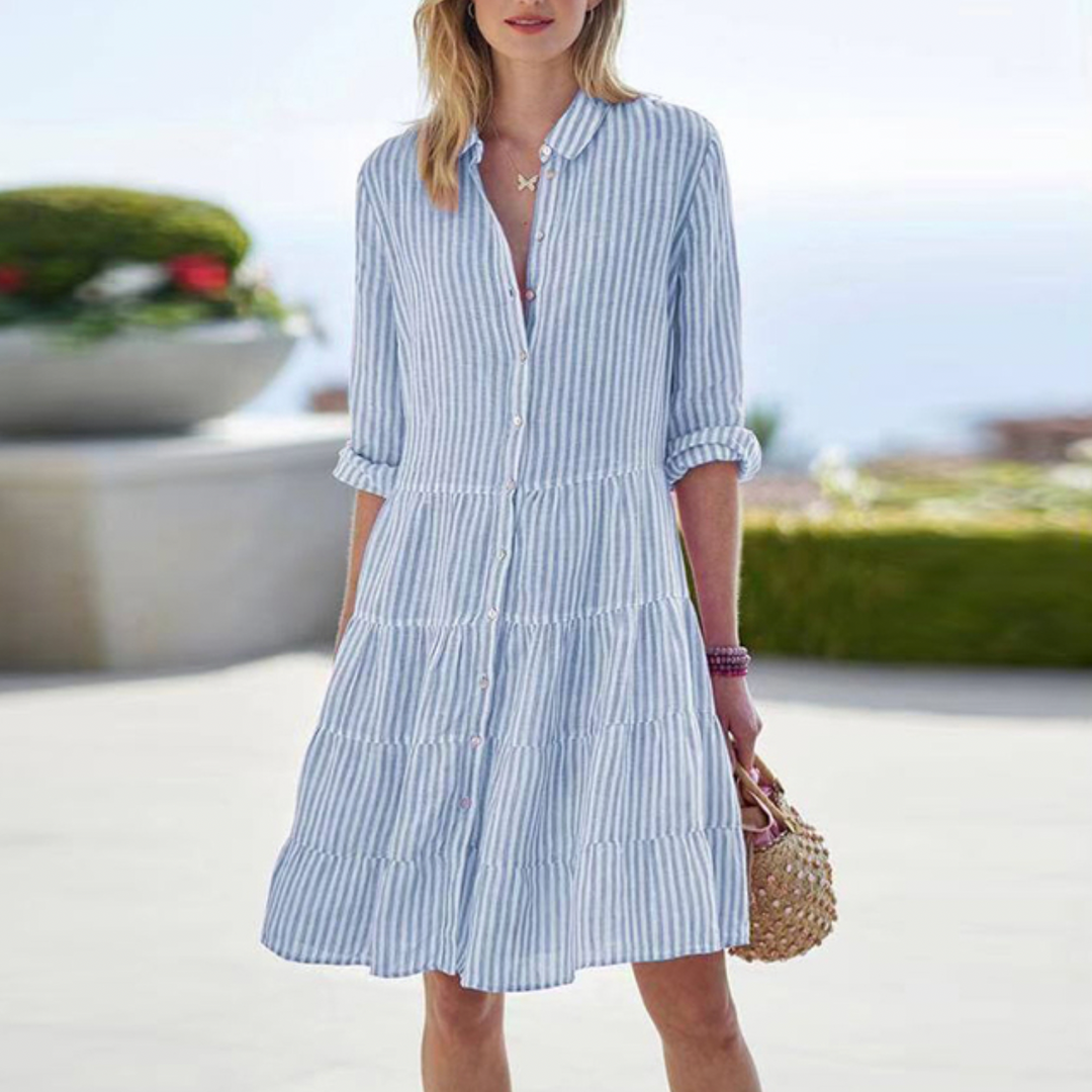Chic Summer Midi Dress with Relaxed Fit for Women