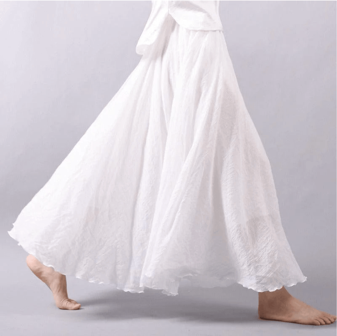 Magna Flowy Midi Skirt in Lightweight Woven Fabric
