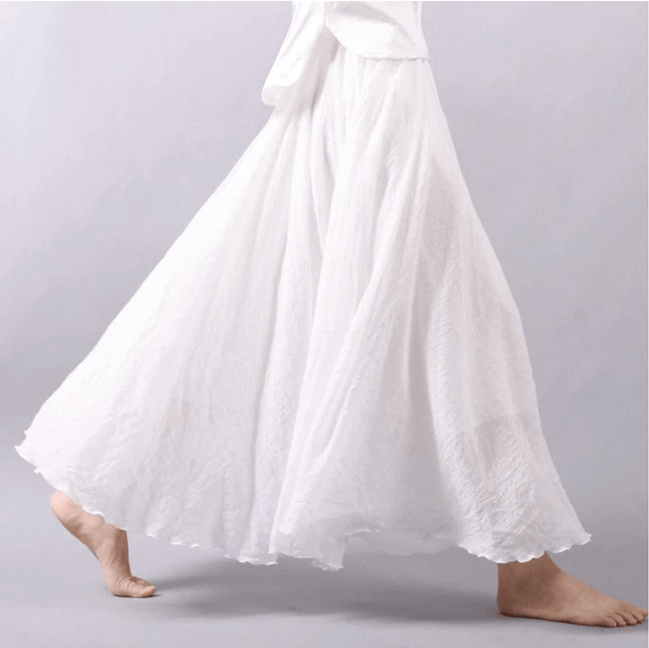 Magna Flowy Midi Skirt in Lightweight Woven Fabric