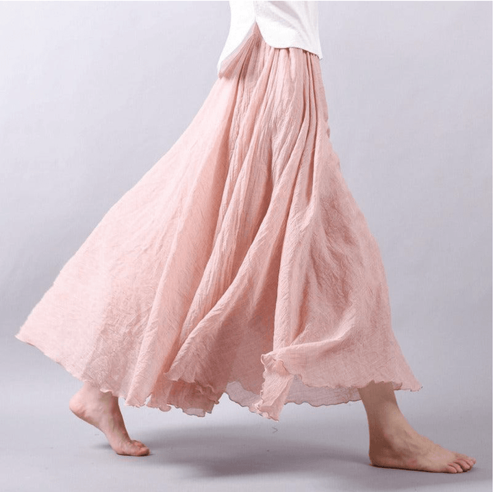 Magna Flowy Midi Skirt in Lightweight Woven Fabric