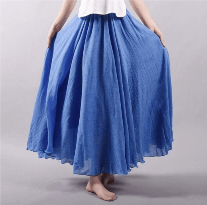 Magna Flowy Midi Skirt in Lightweight Woven Fabric