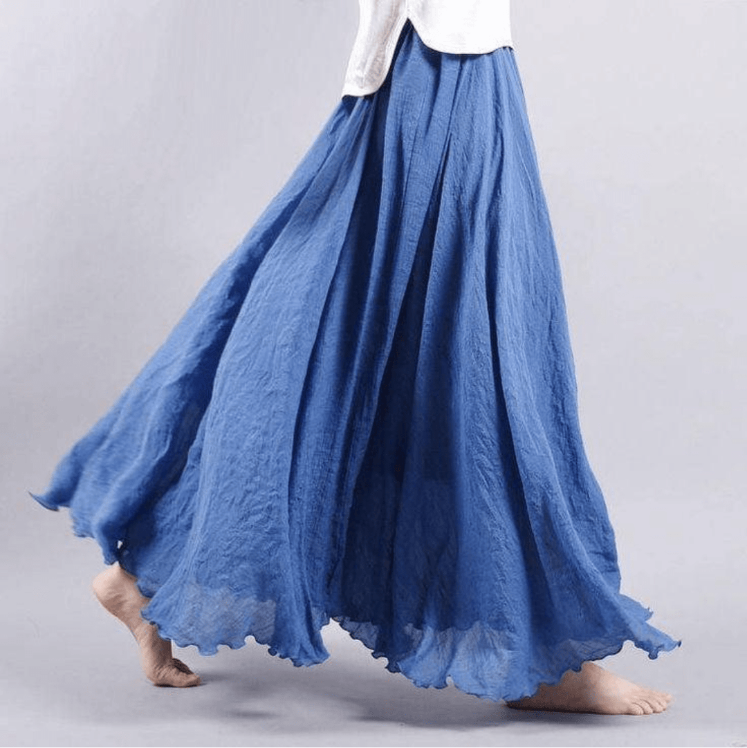 Magna Flowy Midi Skirt in Lightweight Woven Fabric