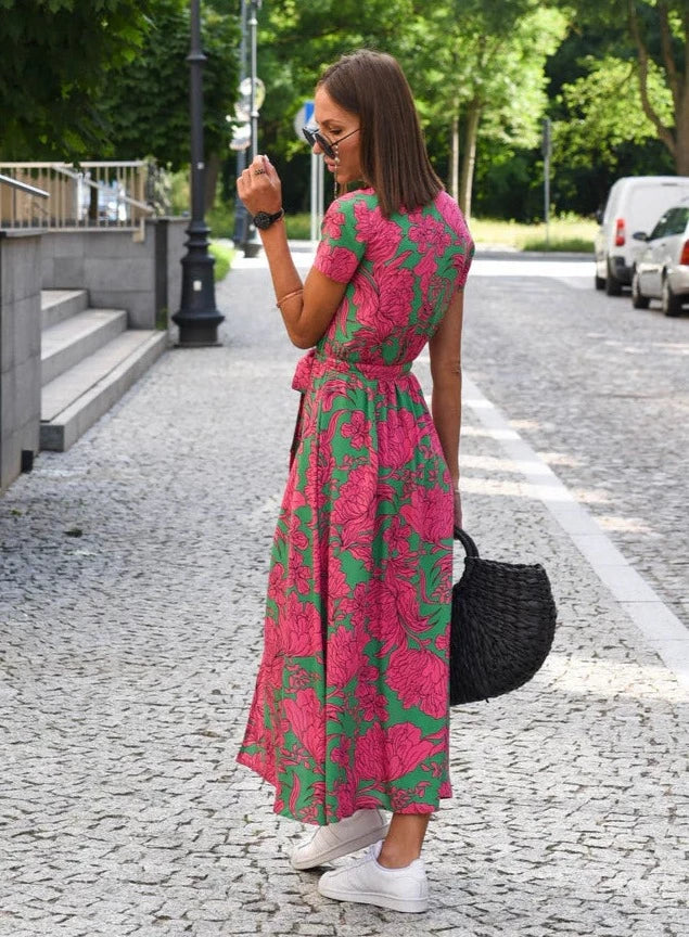 Lightweight Summer Dress with Draped Woven Skirt for Women