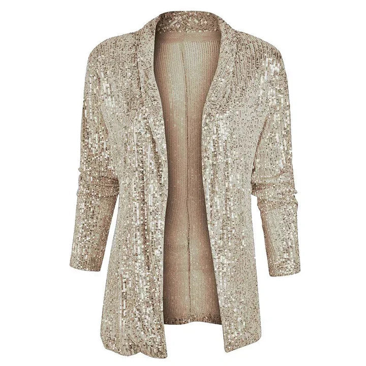 Sequin-Decorated Blazer Waistcoat for Women