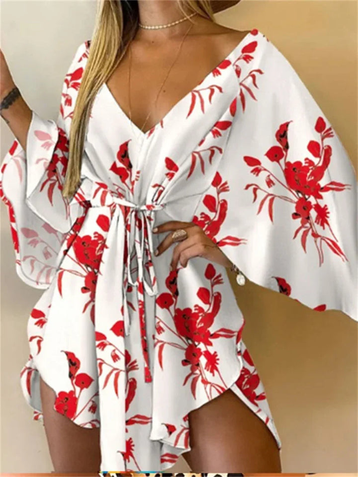 Print Dress Sexy V-Neck for Women - gallery