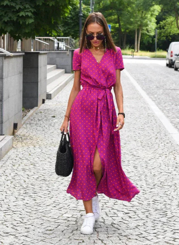 Lightweight Summer Dress with Draped Woven Skirt for Women
