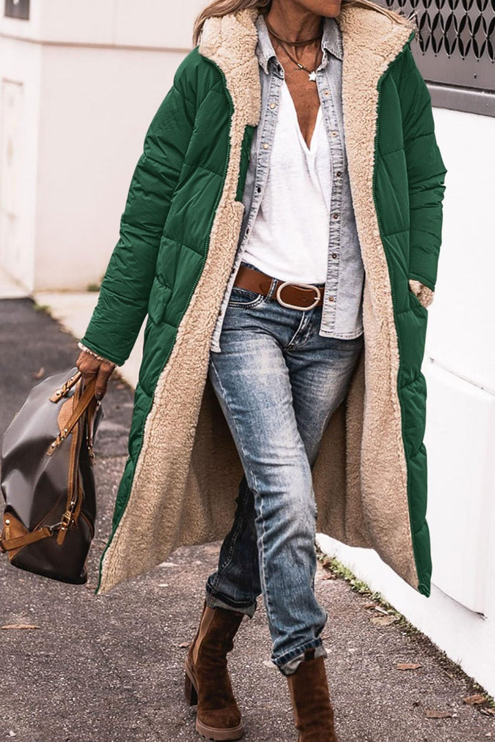 Reversible Hooded Winter Gilet for Women, Two Looks