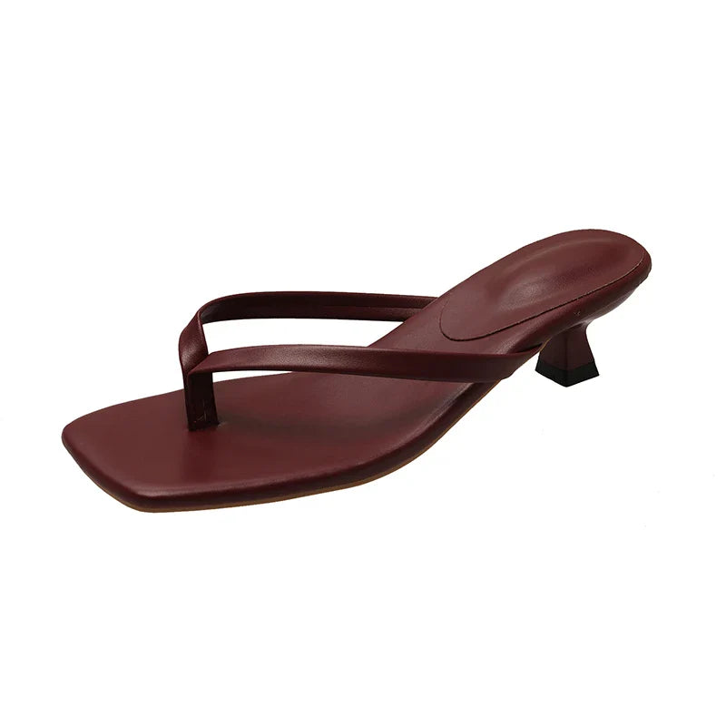 Kitten Heel Slip On Sandals for Women