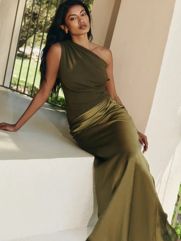 Julissia Satin One Shoulder Dress for Women - gallery
