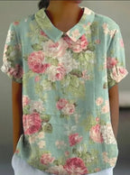 Floral Patterned Cotton Top