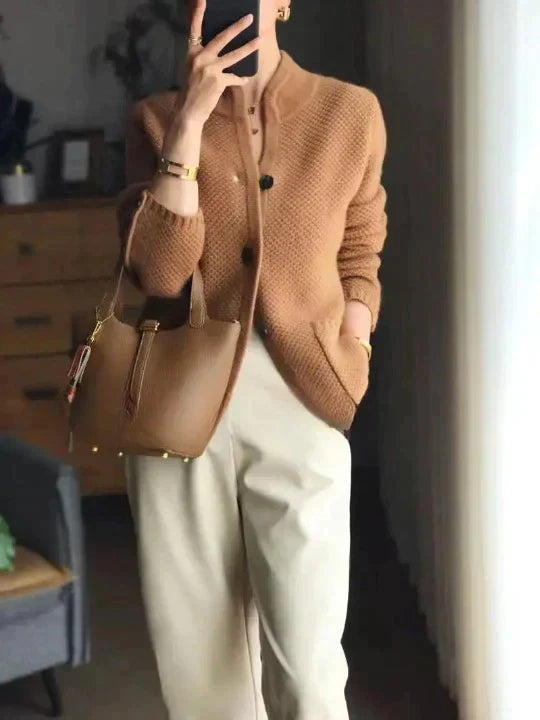 Pure Wool Women's Coat with a Below-the-Knee Silhouette