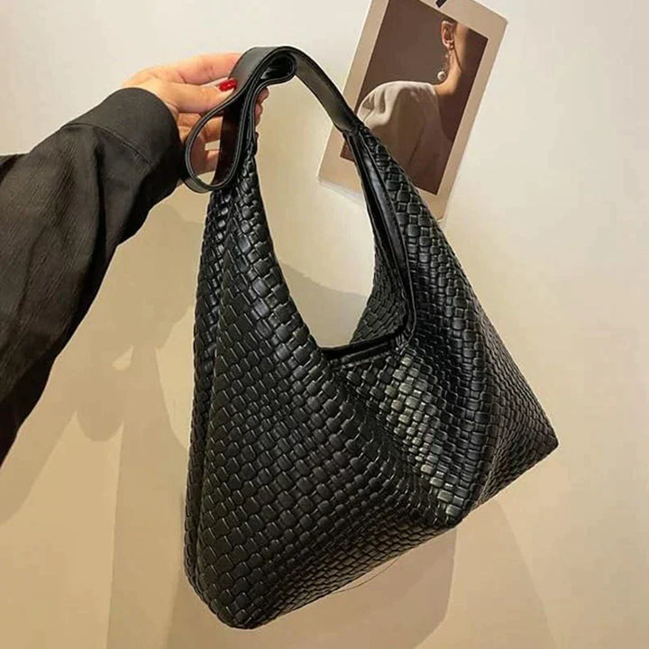 Structured Leather-Look Handbag with Adjustable Strap