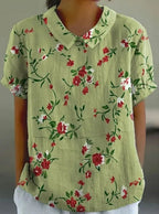 Floral Patterned Cotton Top