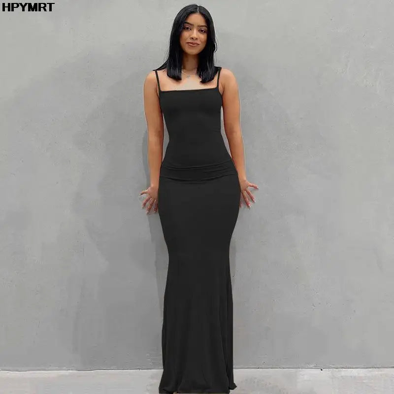Bodycon Maxi Dress Rose for Women - gallery