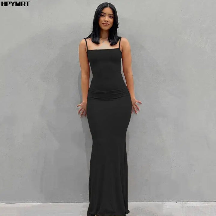 Bodycon Maxi Dress Rose for Women - gallery