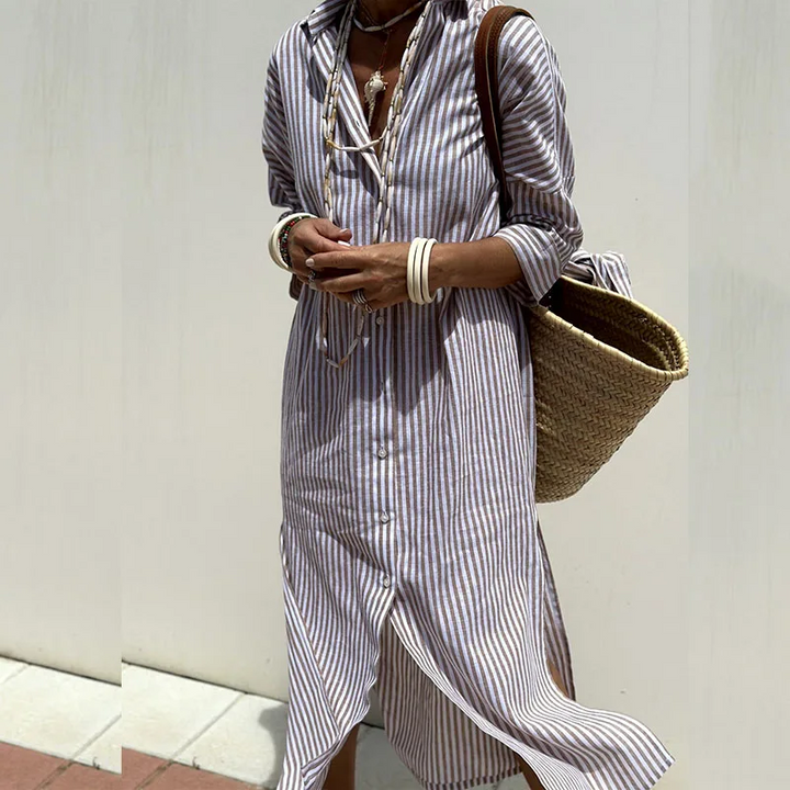 Striped Relaxed-Fit Dress with a Flowing Silhouette
