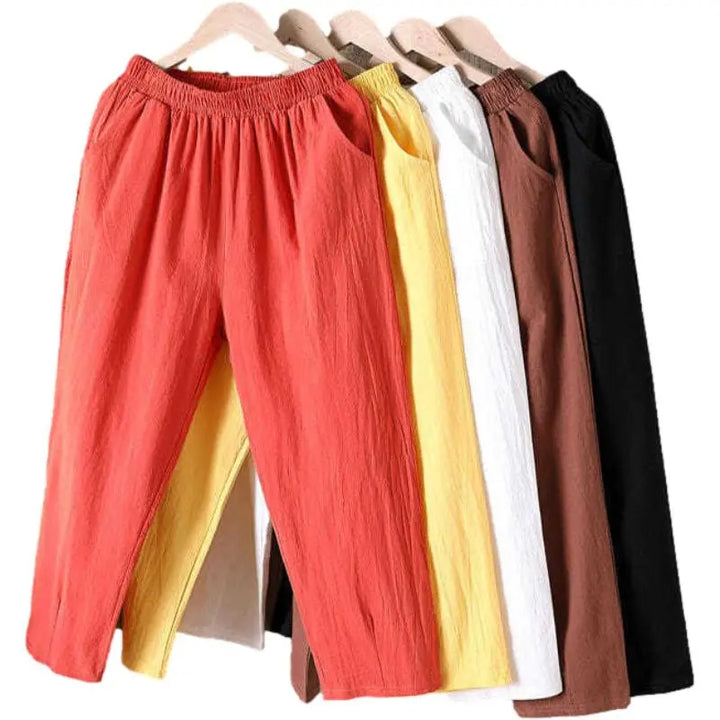 Casual Cotton and Linen Harem Pants for Women