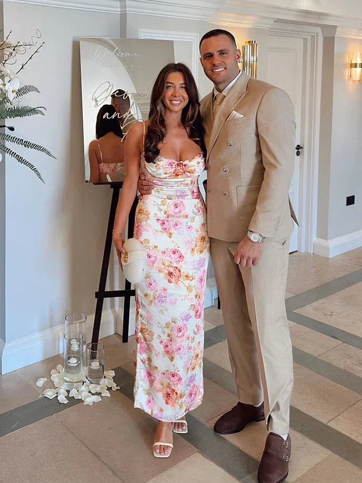 Lucy Floral Satin Maxi Dress for Women - gallery