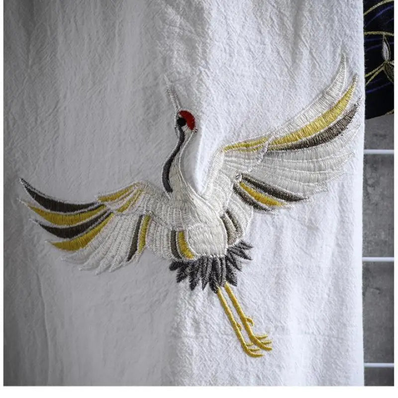 White Crane Chinese Style Shirt for Men - gallery