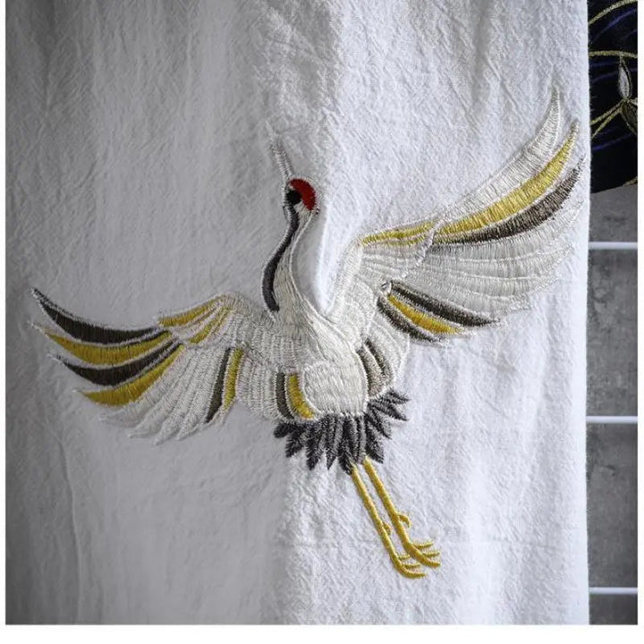 White Crane Chinese Style Shirt for Men - gallery