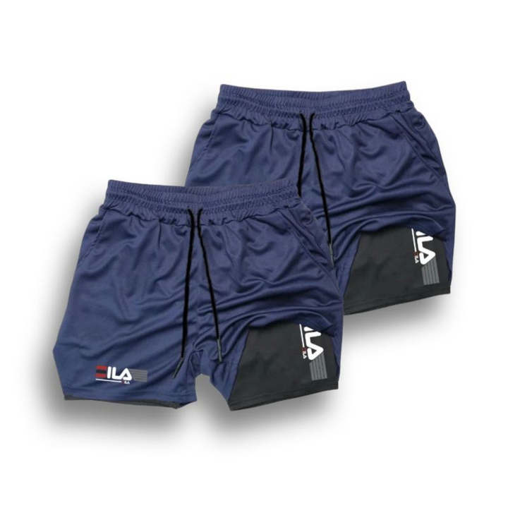 Two-in-One Compression Shorts for Men - gallery