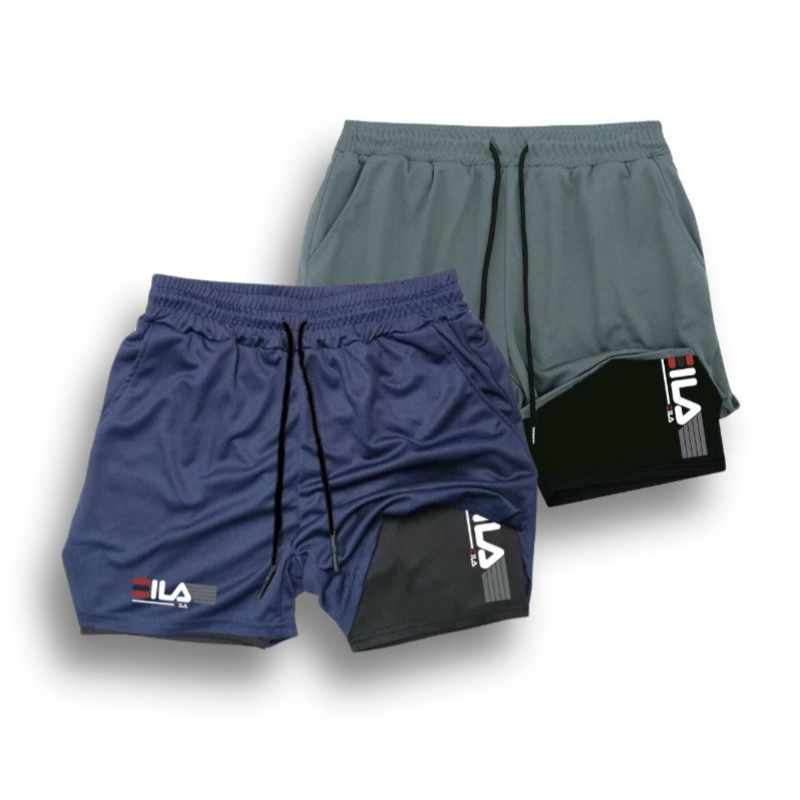 Two-in-One Compression Shorts for Men - gallery