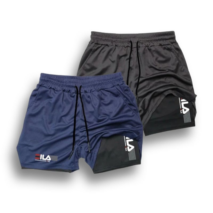 Two-in-One Compression Shorts for Men - gallery