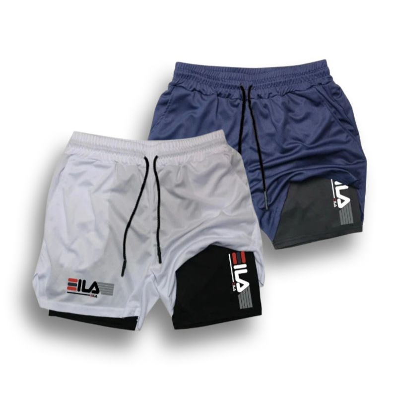Two-in-One Compression Shorts for Men - gallery