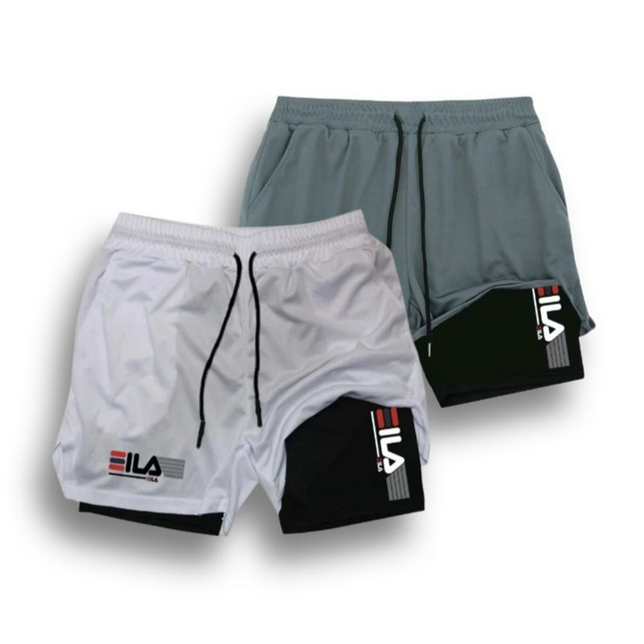 Two-in-One Compression Shorts for Men - gallery
