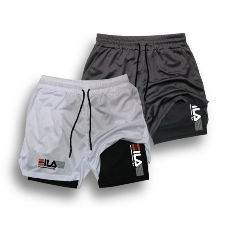 Two-in-One Compression Shorts for Men - gallery