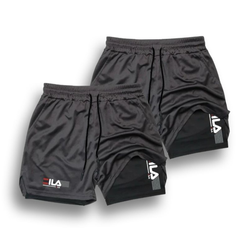 Two-in-One Compression Shorts for Men - gallery