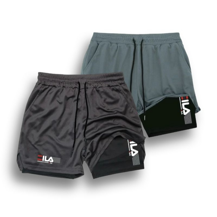 Two-in-One Compression Shorts for Men - gallery