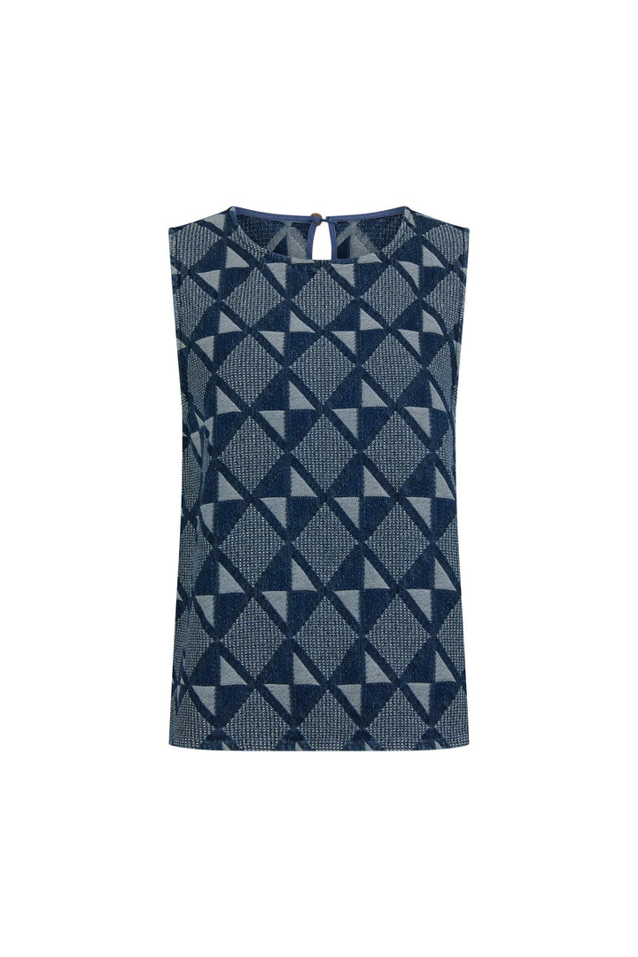 Sim Top In Abstract Denim — gallery