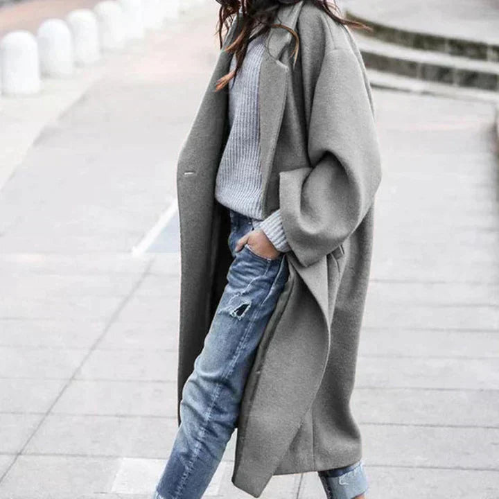 Wool Overcoat in Classic Tailored Cut for Women