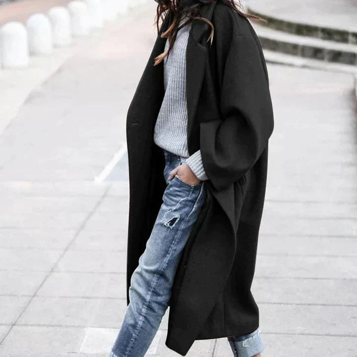 Wool Overcoat in Classic Tailored Cut for Women