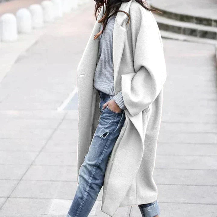 Wool Overcoat in Classic Tailored Cut for Women