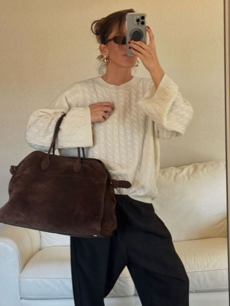 Large Structured Tote Bag in Vegan Leather