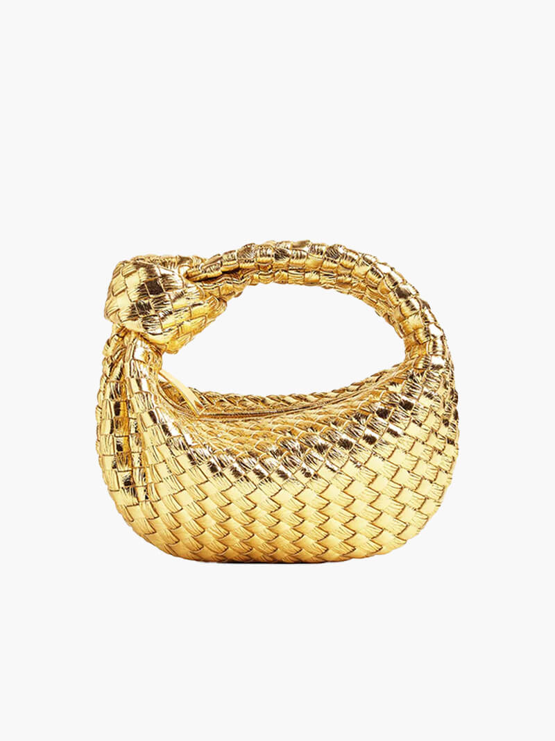 Woven Vegan Leather Handbag with Braided Structure