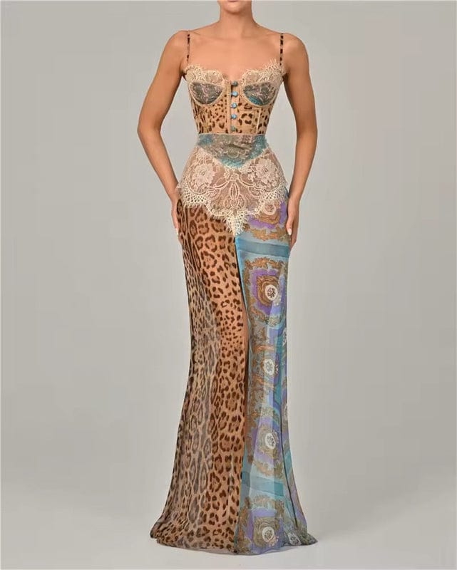 Sofia Animal Print Sleeveless Maxi Dress for Women
