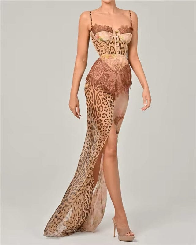 Sofia Animal Print Sleeveless Maxi Dress for Women - gallery