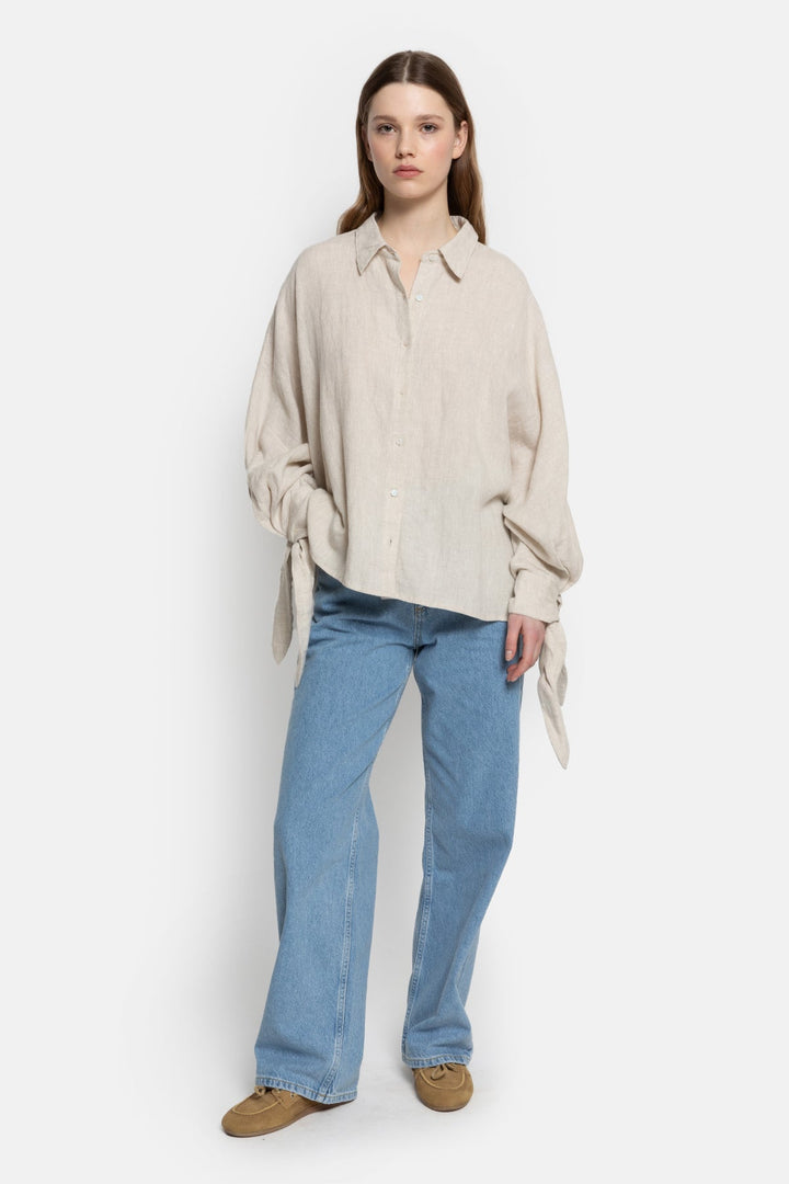 Nugget Linen Shirt W/ Bow Top for Women - gallery