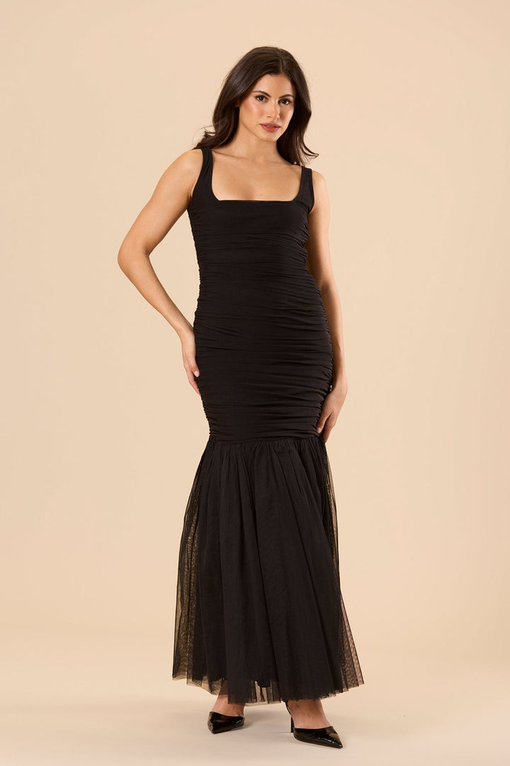 Tiana Tulle Maxi Dress in Black for Women